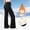 Black, variant on Girls Fleece Lined Flare Pants High Waist Winter Warm Bell Bottom Pants for Girl Teen Casual Athletic Pants with Pockets(Black,8-9 Years)