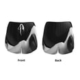 thumbnail image 3 of Salouo Black White Fluid Sculpture Print Women's 2 in 1 Running Shorts Double-Layer Shorts Athletic Workout Gym Yoga Shorts Running Shorts for Women-Large, 3 of 7