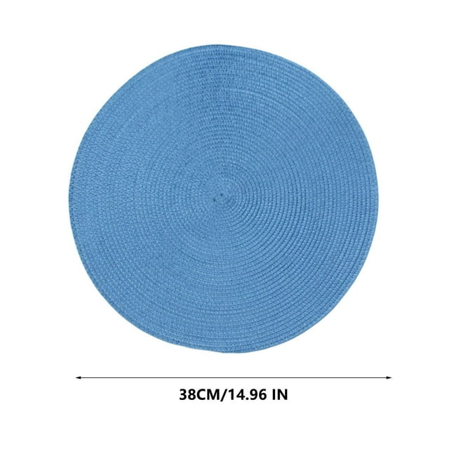 SLYNSHome Round Placemats,Washable Heat and Stain Resistant Place mats,Woven Non Slip Table Mats for Restaurant Table Protection Table Placemats - Blue
