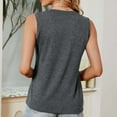 thumbnail image 4 of Htigea Tank Tops for Women Solid Color Sleeveless Blouses Casual Crewneck Loose Fit Tanks Soft Summer Lounge Undershirts Dark Gray,L, 4 of 4