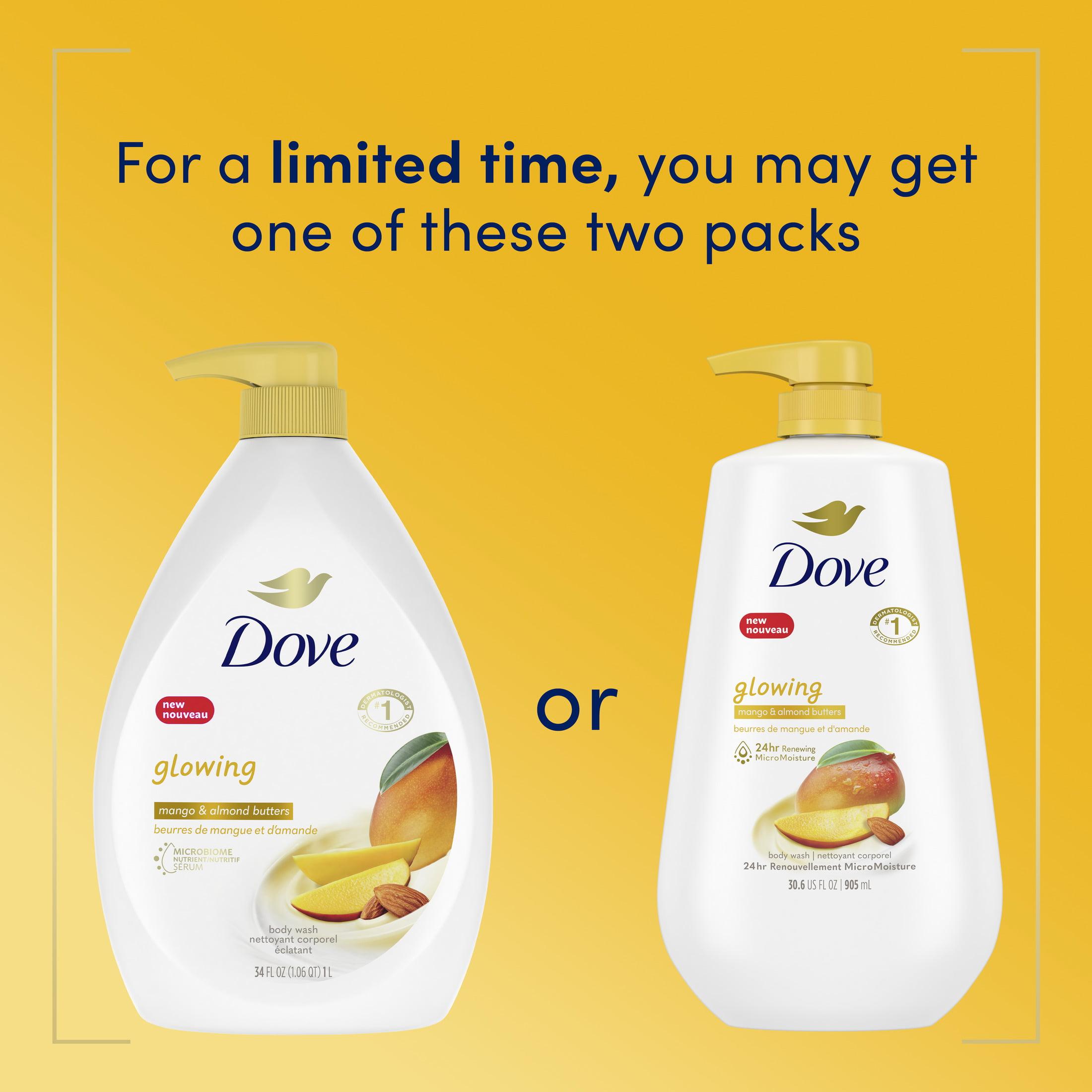 Dove Glowing Long Lasting Gentle Women's Body Wash All Skin Type, Mango & Almond Butter, 30.6 fl oz - image 4 of 16