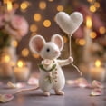 thumbnail image 2 of Hioecau Handmade Felt Mouse Plush Toy Animal Ornament Soft Charming Home Decor Unique Gift for Collectors, 2 of 8