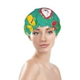 thumbnail image 3 of Disketp Tropical Fruit Shower Caps,Reusable Shower Cap For Women, Double Layer Waterproof Hair Cap, Large Size For All Hair Lengths,For Girls Spa Home Salon Use, 3 of 9