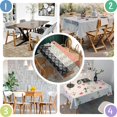 thumbnail image 4 of Colorful Pioneer Flower Pattern Rectangle Tablecloth 60"x84",Waterproof Polyester Rectangle Table Cloth, Wipeable Spillproof Polyester Tablecloth for Dining, Camping, Indoor and Outdoor, 4 of 5