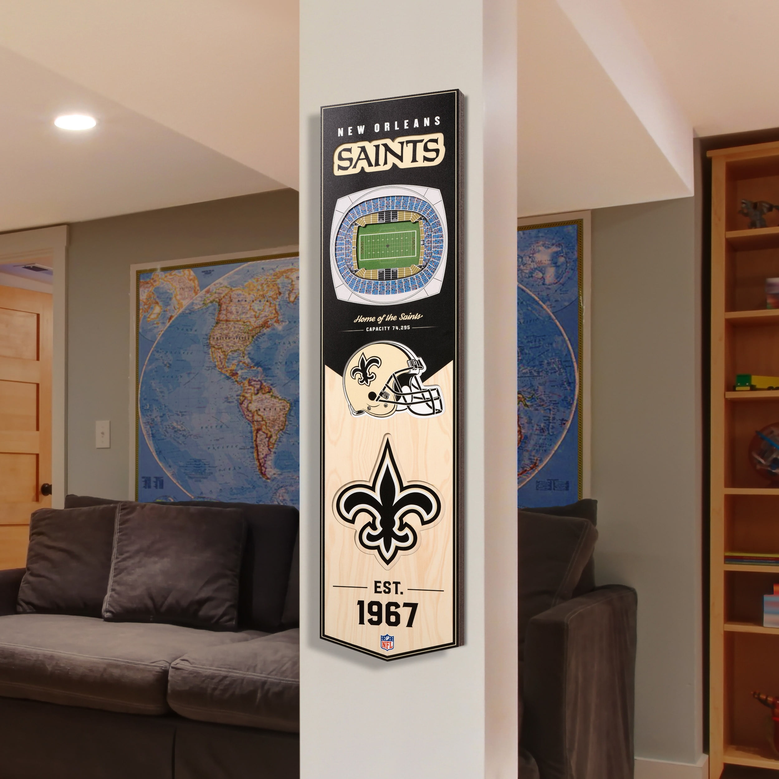 YouTheFan NFL New Orleans Saints 8x32 Stadium View Banner