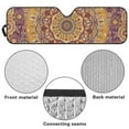 thumbnail image 6 of Uorisanigo Mandala Floral Windshield Sun Shade Compatible with Wrangler JK JKU TJ Foldable Windshield Sunshade Front Window Compatible with Jeep Wrangler UV Black Shades Sun Blocker Protection, 6 of 7