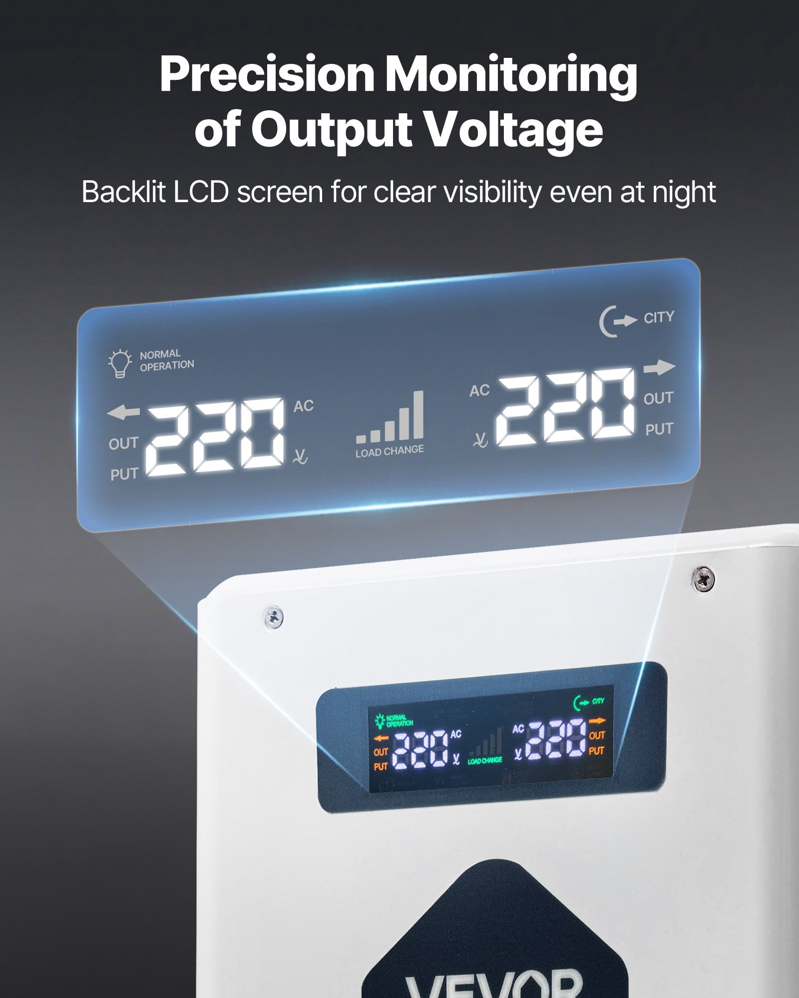 VEVOR Step Up Voltage Converter, 3000W, Heavy Duty Voltage Power Converter, 110V to 220V Power Transformer, with 2 EU Outlets, USB Output, LCD Display, Temperature Protection, for 220V Appliances