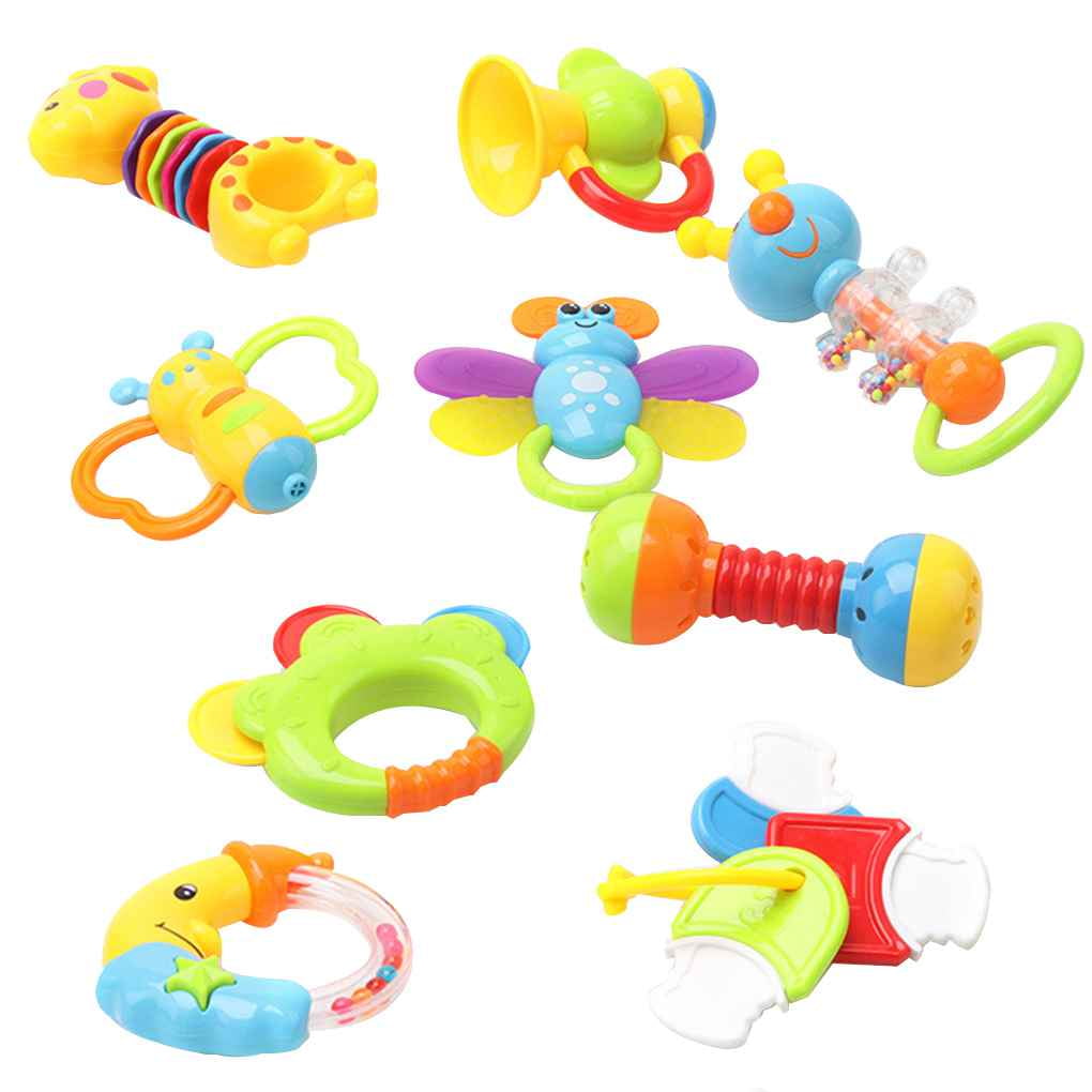 Plastic Rattles Toys Baby Hand Bells Infant Educational Shaking Bell Toy CB 