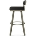 thumbnail image 3 of Amisco Travis 26 in. Swivel Counter Stool - Black Faux Leather / Grey Metal, 3 of 9