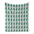 thumbnail image 1 of Ethnic Soft Flannel Fleece Throw Blanket, Russian Dolls Pattern on Swirly Leaf Branches Folk Culture Traditional, Cozy Plush for Indoor and Outdoor Use, 70" x 90", Teal Coral and White, by Ambesonne, 1 of 5