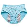 thumbnail image 4 of Tisuna Underwear For Big Girls Cartoon Print High Waist Briefs Comfortable Breathable Teen Girls Youth School Holiday Playwear Underwear Panties Blue Size L, 4 of 8
