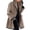 Camel, variant on Joernso Women Fall Winter Jacket Loose Color Matching Lapel Long Sleeve Contrast Color Mid Length Pockets Cardigan Thick Warm Lady Streetwear Coat