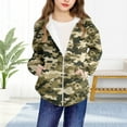 thumbnail image 4 of Hrsba Girls Long Sleeve Hooded Casual Outwear & Jackets, Zip Up Jacket Girls 4-12 Years Old Boys Girls Fall and Winter Camouflage Casual Sports Long Sleeve Zip Hooded Jacket, 4 of 5