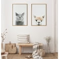 thumbnail image 7 of Kate and Laurel Sylvie Smiling Cat Framed Canvas Wall Art by Amy Peterson Art Studio, 23x33 Natural, Whimsical Fun Modern Animal Nursery Art for Wall, 7 of 7