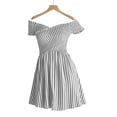 thumbnail image 6 of YuXingFu Spring Dresses for Women Mid-Length Crew Neck Plus Size Womens Dress Short Sleeve A Line Casual Summer Gray XL, 6 of 9