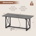 thumbnail image 3 of Costway 2 Pcs 6FT Conference Table with Power Outlets, Large Meeting Room Table Seats Gray Oak, 3 of 9