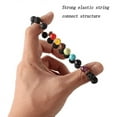 thumbnail image 3 of SHELLTON 3PCS Men Women 8mm Lava Rock 7 Chakra Essential Oil Diffuser Bracelet Elastic Natural Stone Energy Yoga Colorful Bead Bracelet, 3 of 7