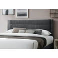 thumbnail image 5 of Bed Frame Luxury Contemporary Look 1pc Queen Size Bed w Storage Drawer Charcoal Corduroy Headboard Bedframe, 5 of 8