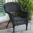 thumbnail image 2 of Jeco Wicker Chair in Black with Black Cushion (Set of 2), 2 of 3