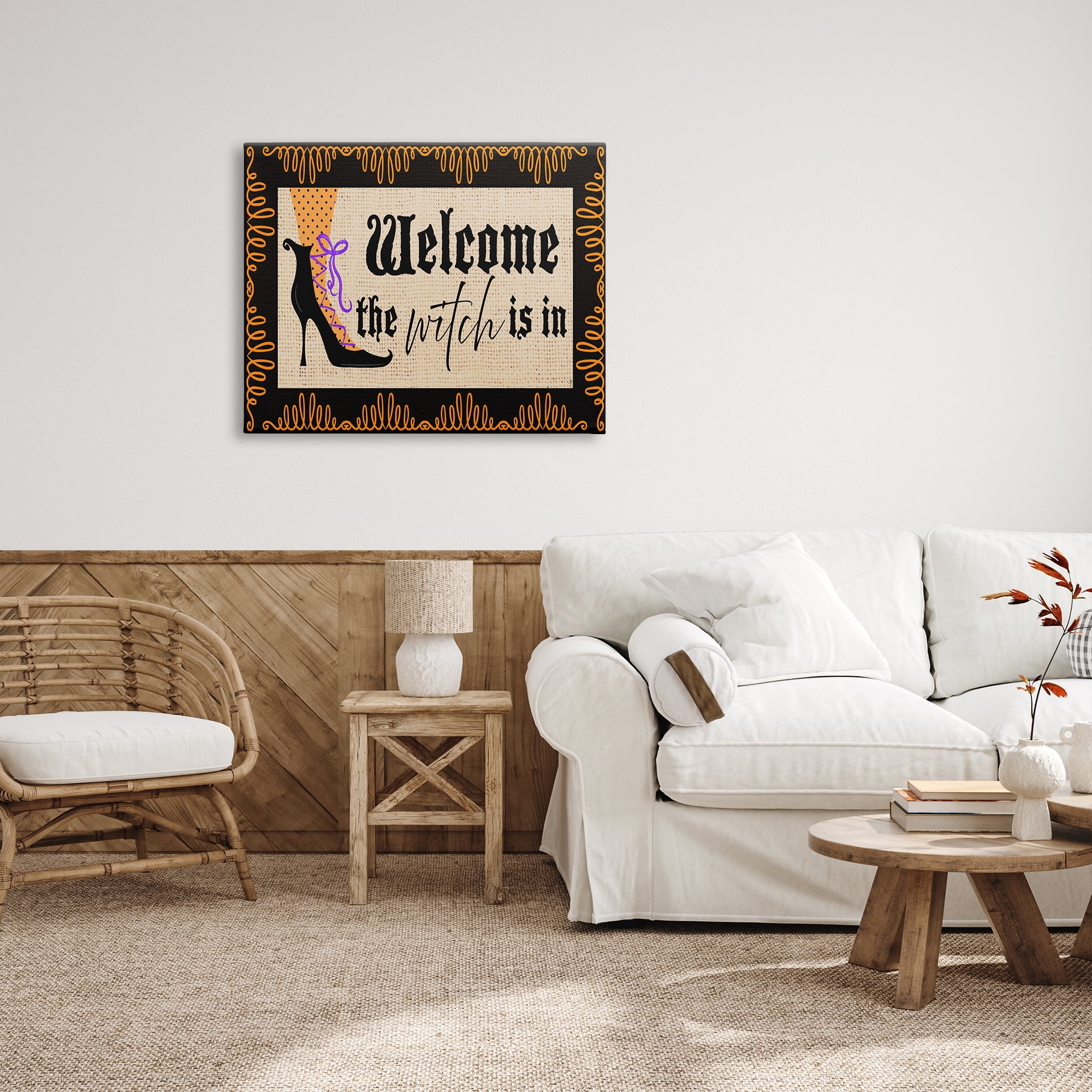 Stupell Indtries The Witch Is In Sign Spooky Halloween Welcome,40 x 30,Design by Andi Metz