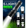thumbnail image 3 of LED Flashlights, High Powered High Lumens Super Bright Tactical Flashlight, Rechargeable, Zoomable Waterproof Flash Lights for Emergency, Outdoor, Home, Camping, Hiking, 3 of 4