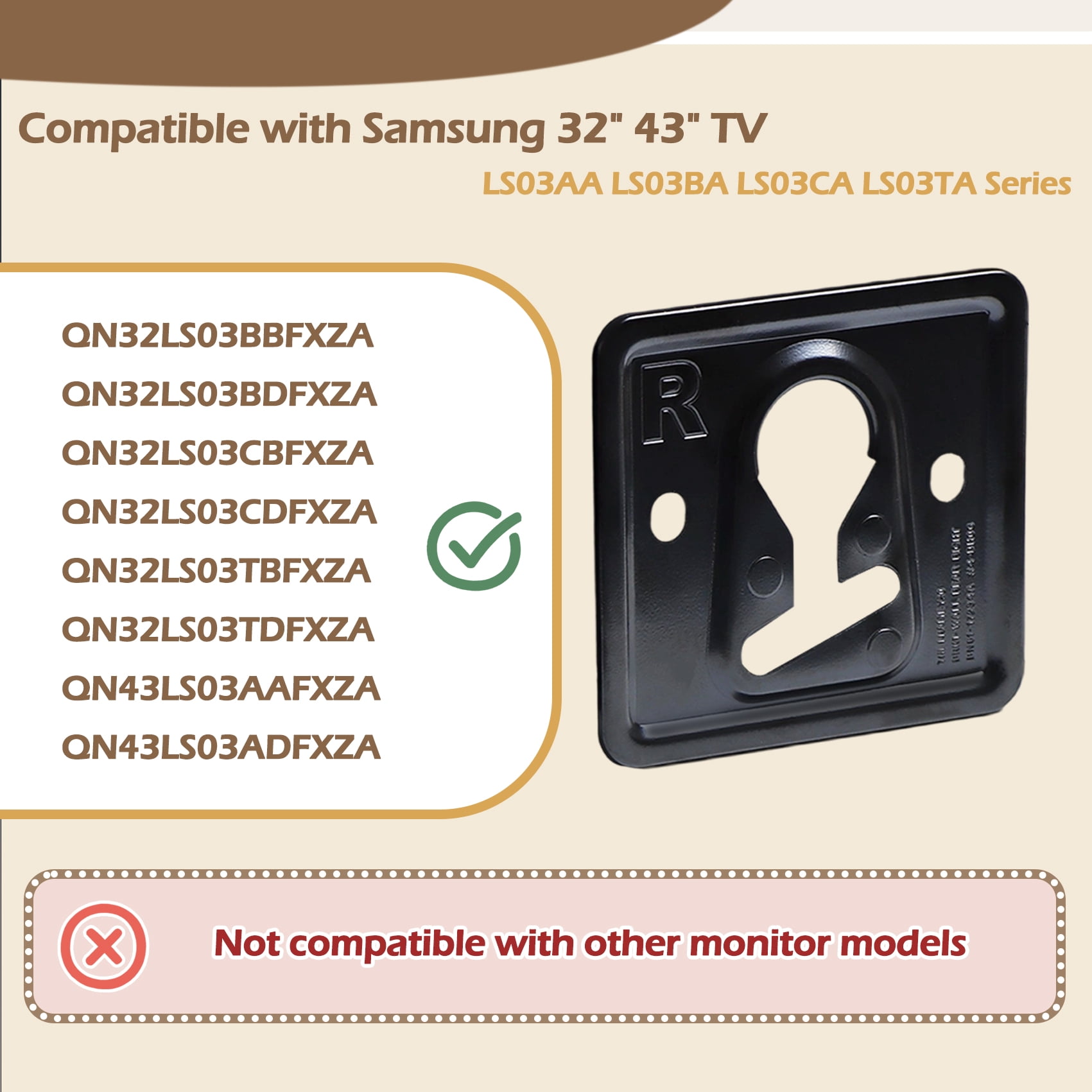 Frame TV Wall Mount BN61-17233A/BN61-17234A Compatible with Samsung 32" 43" (Fit for 2019-2025 LS03AA LS03BA LS03CA LS03TA Series)