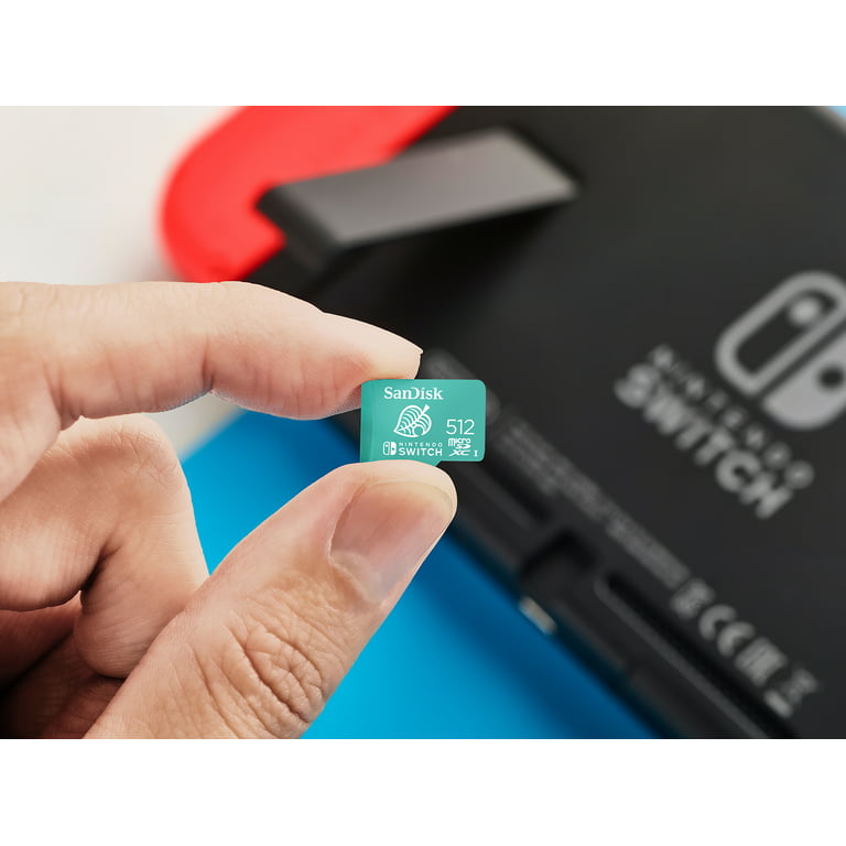 SanDisk 512GB microSDXC UHS-I Memory Card Licensed for Nintendo Switch  Animal Crossing Leaf - 100MB/s Read, 90MB/s Write, Class 10, U3 -  SDSQXAO-512G-AWCZN 