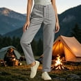 thumbnail image 2 of HomeDM Women's Cargo Pants Straight Leg High Waisted Casual Outdoor Athletic Travel Pants with Pockets Gray 2XL, 2 of 8