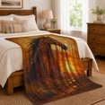 thumbnail image 6 of Western Horse Head Sunset Landscape, Rustic Farmhouse Horse Scene, Warm Flannel Blanket for Ranch House and Living Room, Horse Lovers Housewarming Gift, Rustic Home Decor, 6 of 7