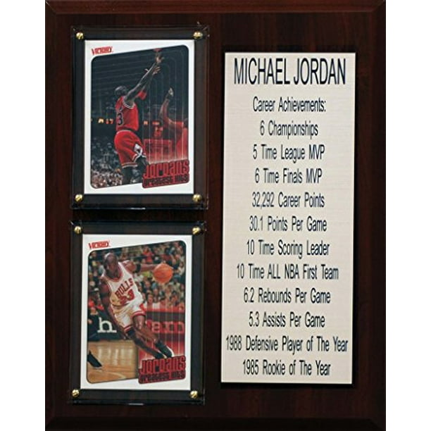 NBA Chicago Taureaux Michael Jordan Carrière Stat Plaque, 8 "x 10", Brun