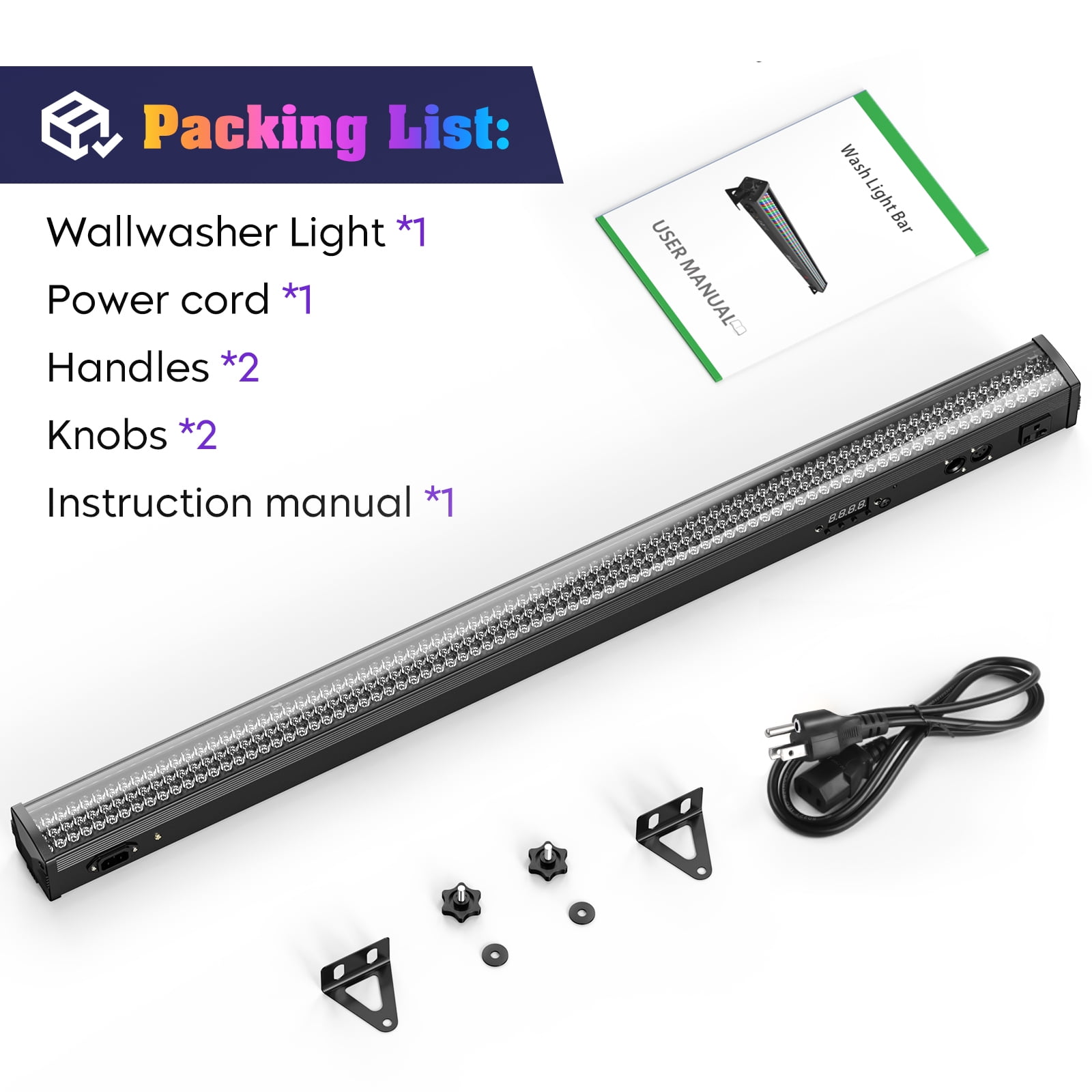 4X RGB Wall Wash Light Bar 252 LED DMX Strobe Stage DJ Beam Lighting Effect DJ Disco Home Party Deco
