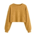 thumbnail image 6 of NominalSnug Womens Ribbed Knit Cropped Tops Crewneck Long Sleeve Shirts Loose Fit Casual Pullover Fall Outfits, 6 of 6