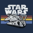 thumbnail image 2 of Mens Star Wars Millennium Falcon 77' Vintage Stripes Long Sleeve Shirt, 2 of 4