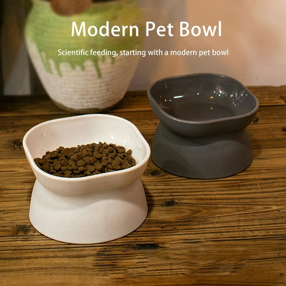UDIYO Extra Wide Raised Cat Food Bowl, Elevated Cat Bowls Anti-Vomiting Cat Feeder Whisker Stress-Free Dog Two Bowls Cat Feeding Bowls