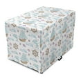 thumbnail image 1 of Nautical Dog Crate Cover, Pastel Sea Cruising Waves Dolphins Steering Wheel Sailing Boat Jellyfish, Easy to Use Pet Kennel Cover Small Dogs Puppies Kittens, 7 Sizes, White and Multicolor, by Ambesonne, 1 of 6