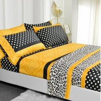 American Home Collection 4-6 Pieces Ultra Soft Patchwork Printed Bed Sheets Set