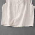 thumbnail image 5 of FUYUDY Women'S Tank Top Summer Loose Fit Sleeveless Crew Neck Solid Color Tank Top Casual Knit With Knot Button Design Soft Breathable Female Camisole For Layering And Outerwear,White,XL, 5 of 7