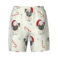 thumbnail image 4 of Lsque Mens Swim Trunks Christmas Pug Dog Pattern - Bathing Suit Compression Liner - Beach Swim Shorts Swimwear - (S-3XL) - Stretch Quick Dry -Large, 4 of 9