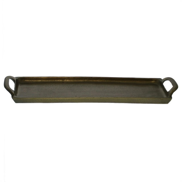 homeroots kitchen & dining 397859 Jumbo Bronze Narrow Rectangular Tray