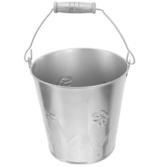 LEORX Modern Planter Pot Silver Metal Flower Planter 1Pack