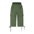 thumbnail image 5 of New trending & for spring LEBONYARD Linen Pants Women,Capris Womens Pants with Pockets Loose Casual Dressy Lightweight Ladies Baggy Cargo Shorts Capris for Hiking Army Green XXL, 5 of 6