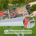 thumbnail image 6 of Pioneer Flower Floral Print Pattern Square Fitted Tablecloth with Elastic Edge,Square Table Cover,Washable Elastic Table Cover for Home Kitchen Party Decor 34"x34", 6 of 6