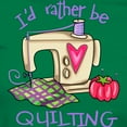 thumbnail image 3 of CafePress - I'd Rather Be Quilting Women's Dark T Shirt - Women's Traditional Fit Dark T-Shirt, 3 of 4