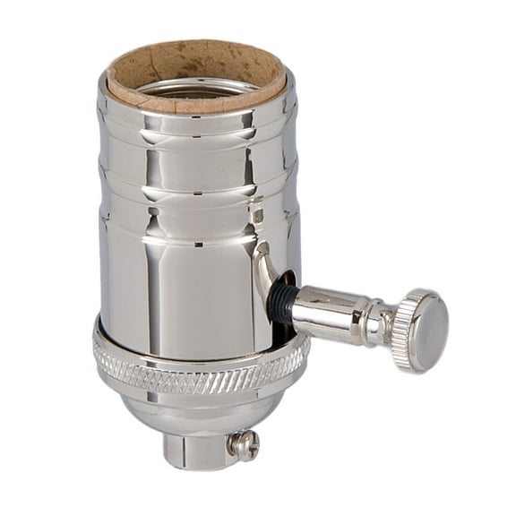 B&P Lamp® Edison Size Full Dimmer Turned Socket In Nickel Finish