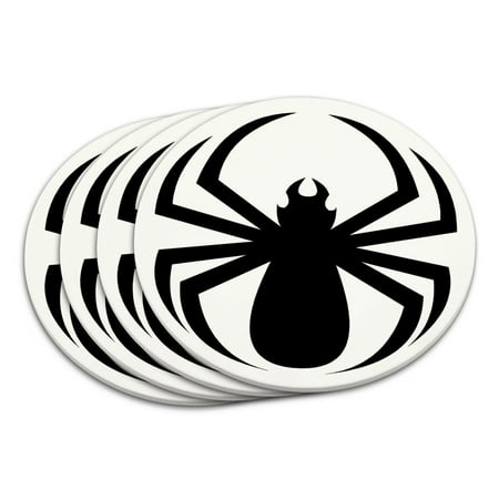 

Spider Black Widow - Black on White Coaster Set