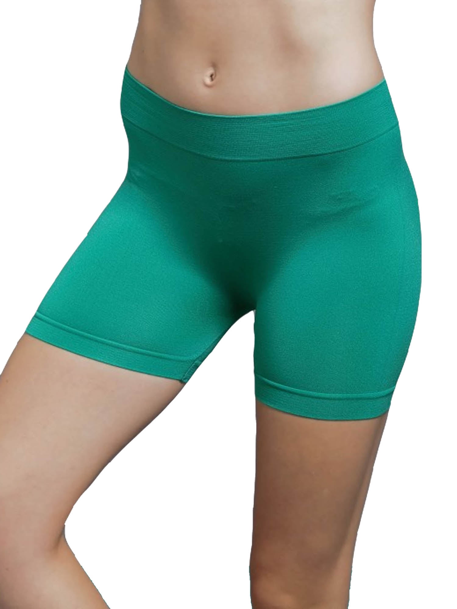 Women Basic Seamless Bike Shorts Stretch Legging Solid Color Tight ...