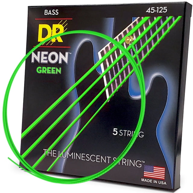 Cuerdas para bajo eléctrico DR Strings NGB5-45 Hi-Def Neon Green