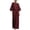 Wine, variant on Flowy 2 Piece Sets for Women 3/4 Sleeve Loose Tops Wide Leg Pants Matching Suit for Office Vacation Wear Coffee XXL