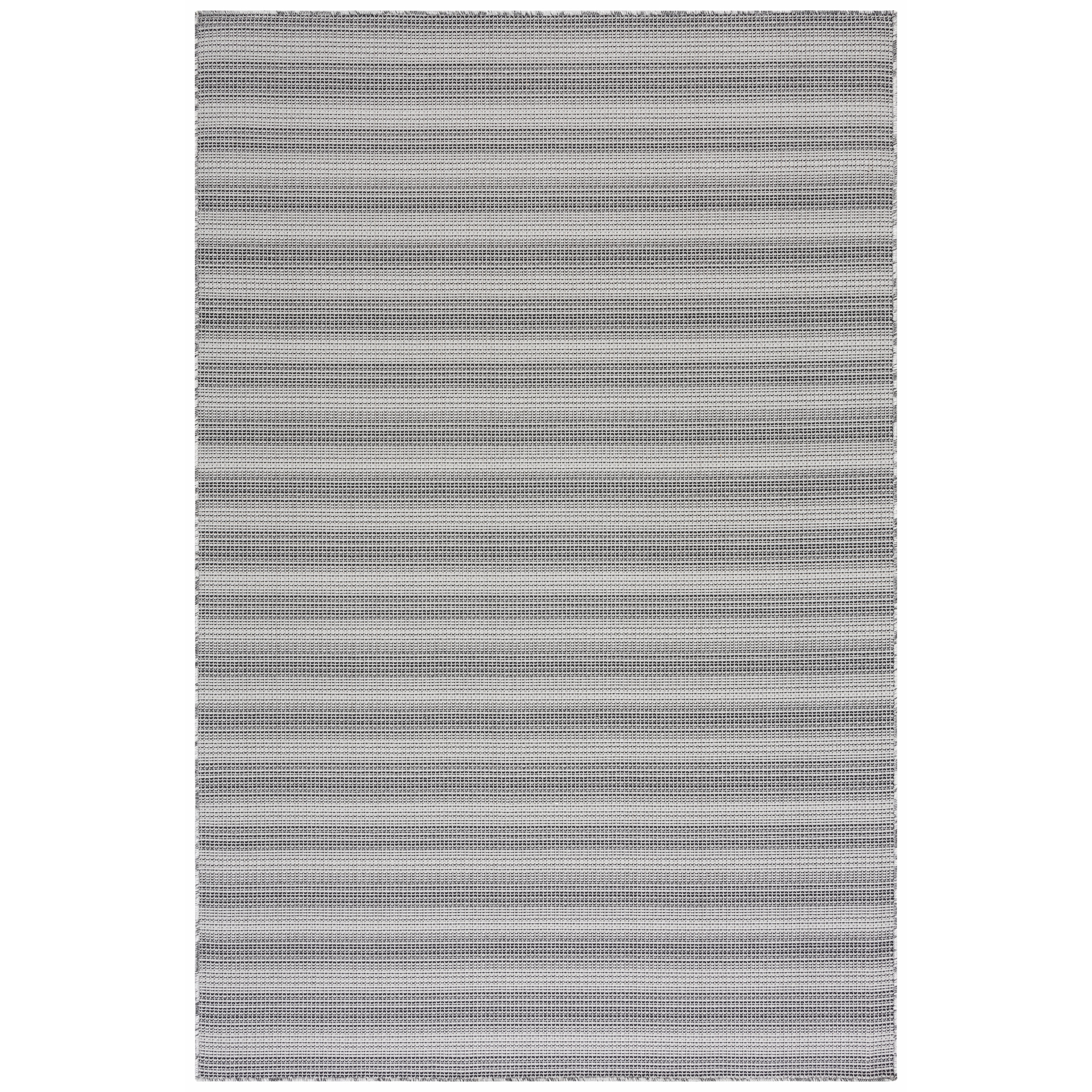 SAFAVIEH Hampton Duana Striped Indoor/Outdoor Area Rug, Black/Grey, 6'5" x 9'6"