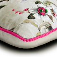 thumbnail image 2 of Custom Pillow Case, Pink & Purple 14"x14" (35x35 cm) Sqaure Throw Pillows, Cotton Peacock Beaded & Pom Pom Lace Throw Pillows For Couch, Nature & Floral Pattern Contemporary Style - Tavas, 2 of 5